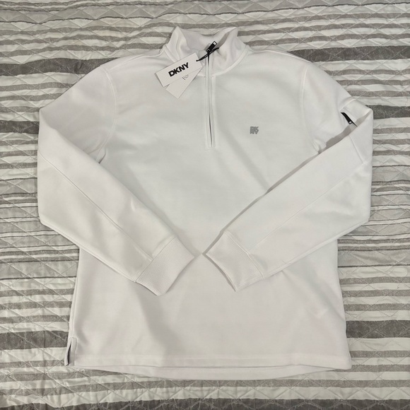 Dkny Other - DKNY Mens Quarter-Zip Large White Long Sleeve Pullover